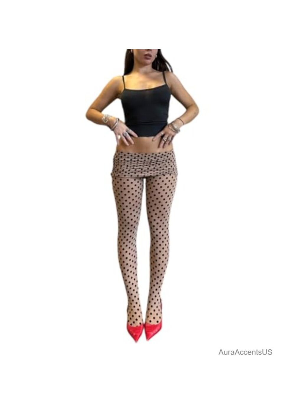 Y2K Sheer Mesh Patterned Tights for Women Funky Print Pantyhose Stockings